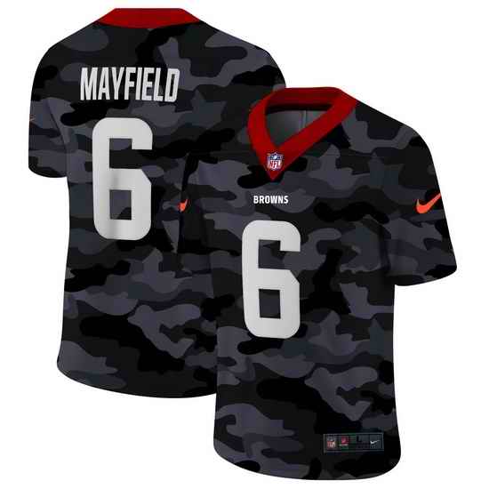 Cleveland Browns 6 Baker Mayfield Men Nike 2020 Black CAMO Vapor Untouchable Limited Stitched NFL Jersey